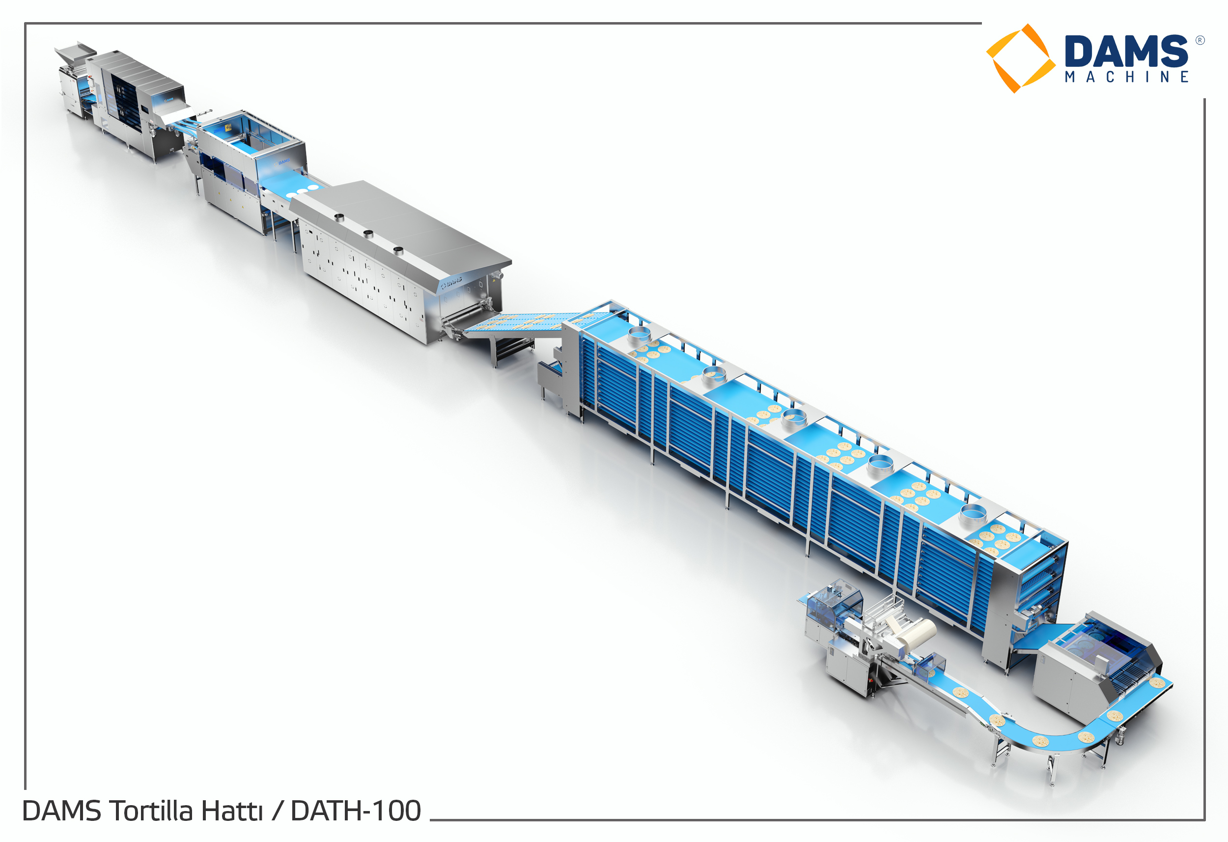 DAMS Tortilla Hattı Kapasite 6000 Adet / Saat DTPL 60TP